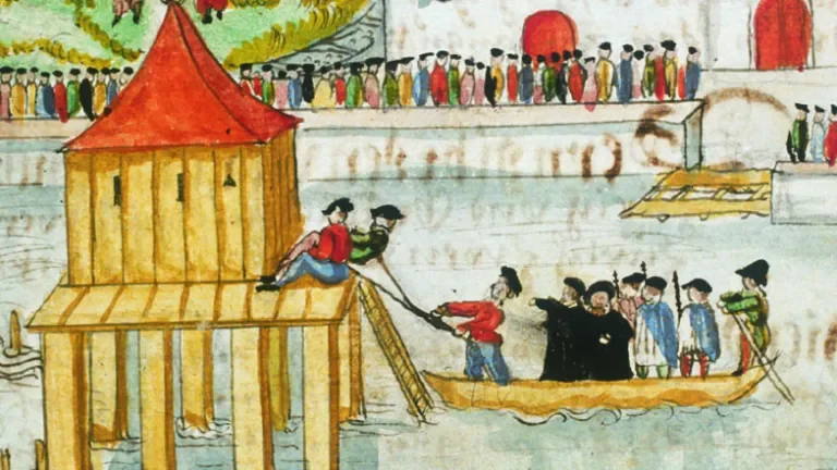 Die Ertränkung von Falck und Reimann in der Limmat, 5. September 1528